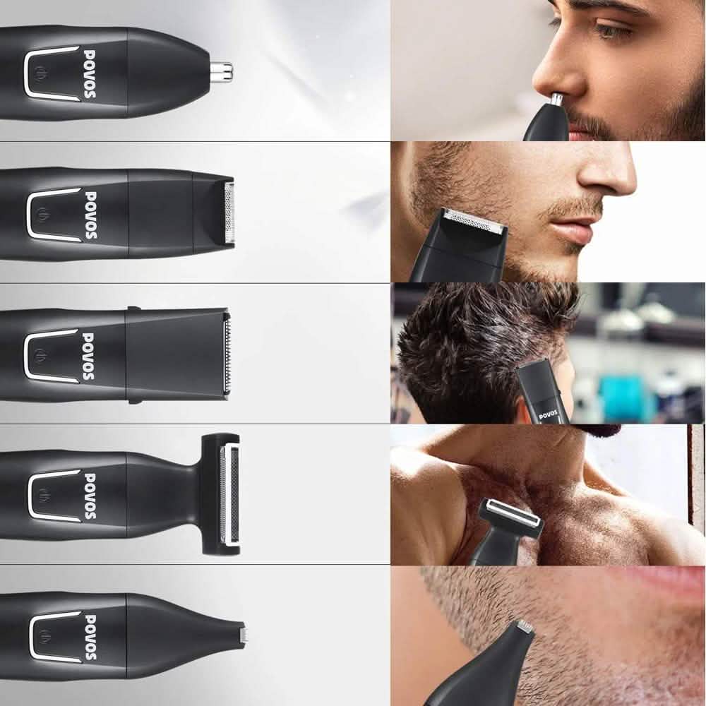 Povos Cordless 5-in-1 Beard Trimmer Body Groomer Style and Detail Kit DailySale