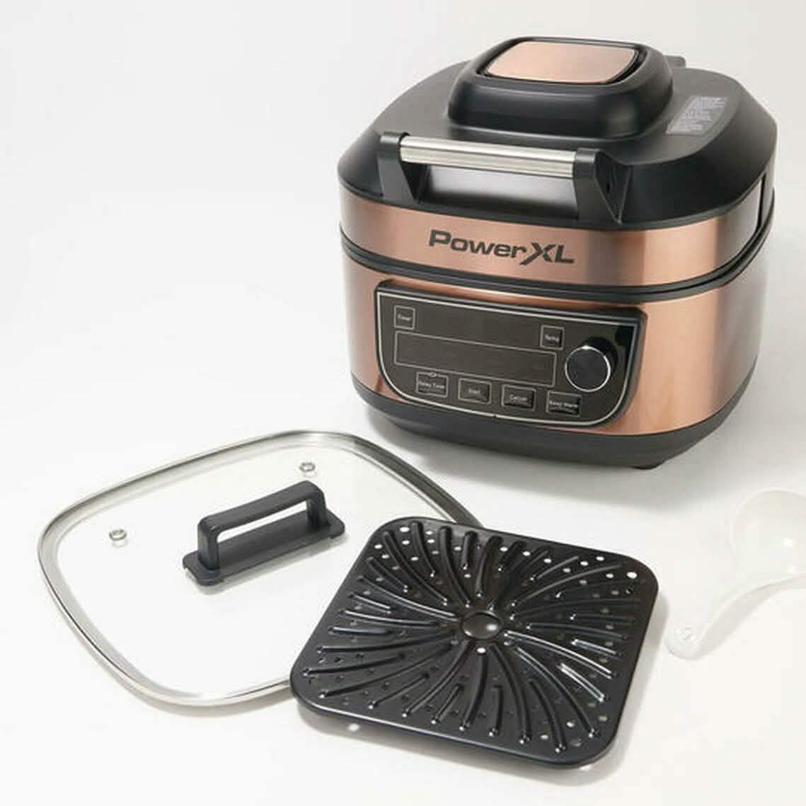 PowerXL 1550W 6-qt 12-in-1 Grill Air Fryer Combo with Glass Lid (Refurbished) DailySale