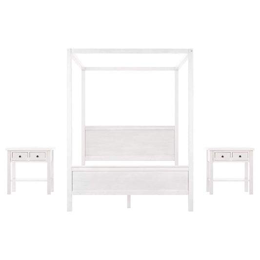 Queen Size Canopy Bed with 2 Nightstands DailySale