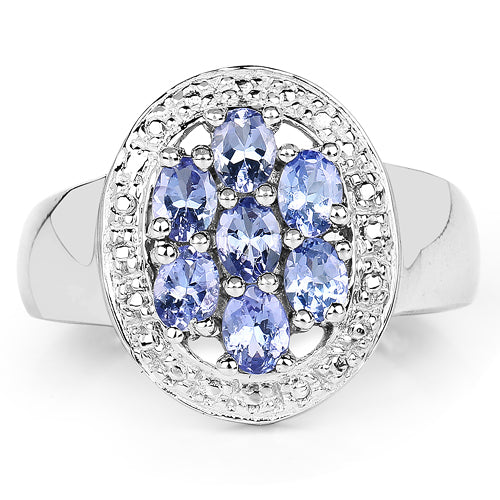 1.19 Carat Genuine Tanzanite .925 Sterling Silver Ring Bids.com