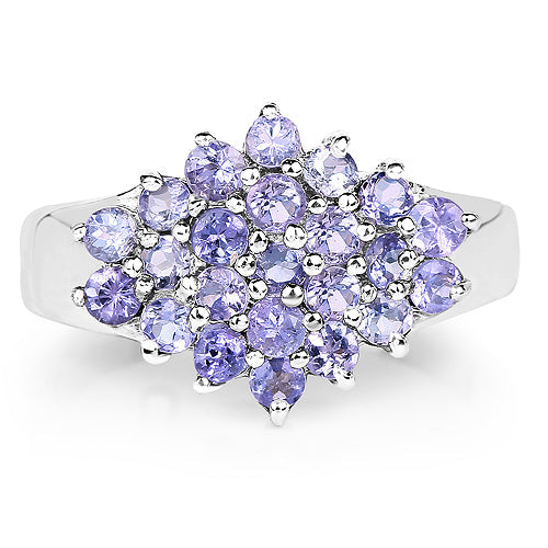1.61 Carat Genuine Tanzanite .925 Sterling Silver Ring Bids.com