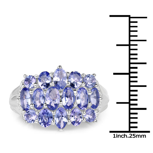 3.08 Carat Genuine Tanzanite .925 Sterling Silver Ring Bids.com