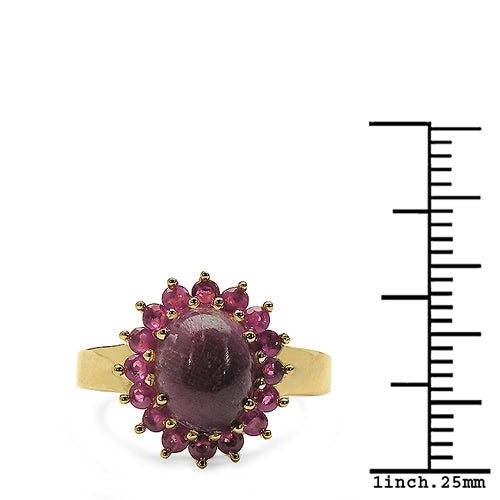 14K Yellow Gold Plated 5.07 Carat Genuine Ruby .925 Sterling Silver Ring Bids.com