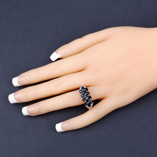 2.60 Carat Genuine Blue Sapphire .925 Sterling Silver Ring Bids.com