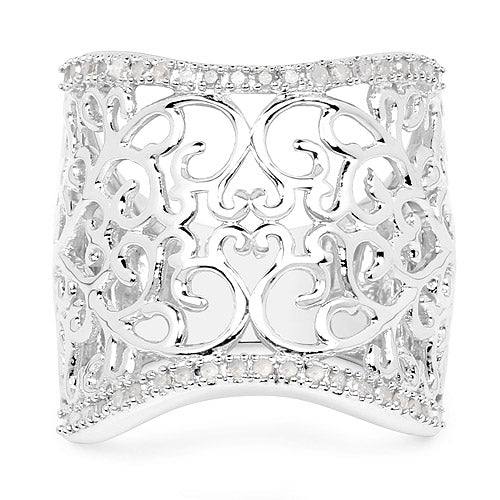 0.25 Carat Genuine White Diamond .925 Sterling Silver Ring Bids.com