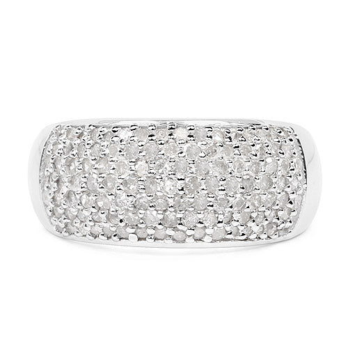 0.96 Carat Genuine White Diamond .925 Sterling Silver Ring Bids.com