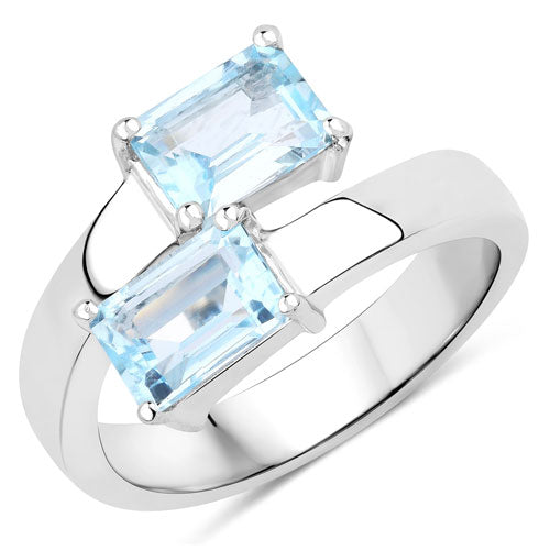 2.14 Carat Genuine Blue Topaz .925 Sterling Silver Ring Bids.com