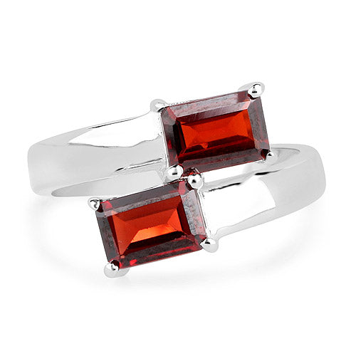 2.40 Carat Genuine Garnet .925 Sterling Silver Ring Bids.com