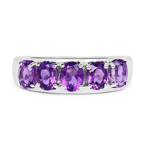 1.70 Carat Genuine Amethyst .925 Sterling Silver Ring Bids.com