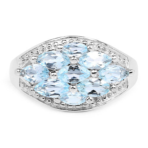 2.50 Carat Genuine Blue Topaz .925 Sterling Silver Ring Bids.com
