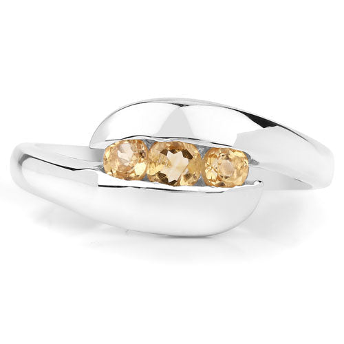 0.55 Carat Genuine Citrine .925 Sterling Silver Ring Bids.com