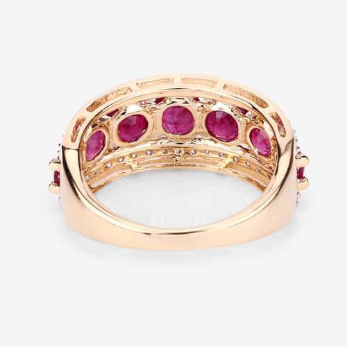 3.24 Carat Genuine Ruby and White Diamond 14K Yellow Gold Ring Bids.com
