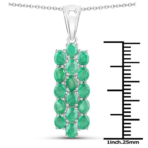 7.80 Carat Genuine Zambian Emerald .925 Sterling Silver 3 Piece Jewelry Set (Ring, Earrings, and Pendant w/ Chain) Bids.com