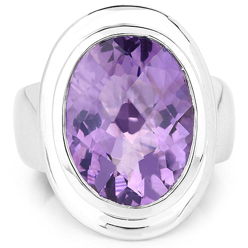 9.01 Carat Genuine Amethyst .925 Sterling Silver Ring Bids.com