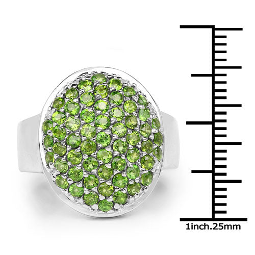 2.17 Carat Genuine Chrome Diopside .925 Sterling Silver Ring Bids.com