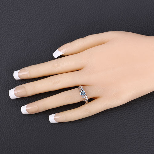0.52 Carat Genuine Swiss Blue Topaz .925 Sterling Silver Ring Bids.com
