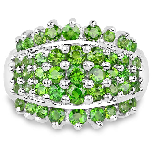2.48 Carat Genuine Chrome Diopside .925 Sterling Silver Ring Bids.com