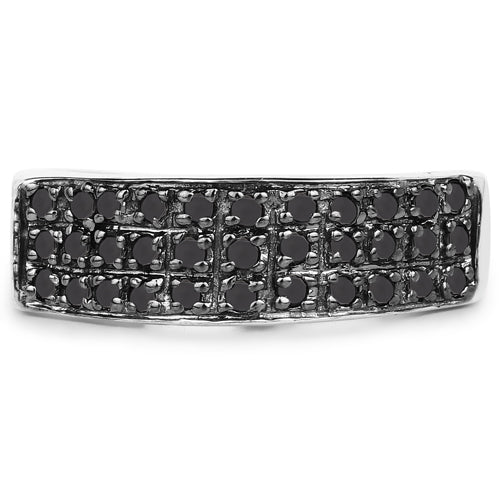 0.35 Carat Genuine Black Diamond .925 Sterling Silver Ring Bids.com
