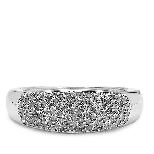 0.49 Carat Genuine White Diamond .925 Sterling Silver Ring Bids.com