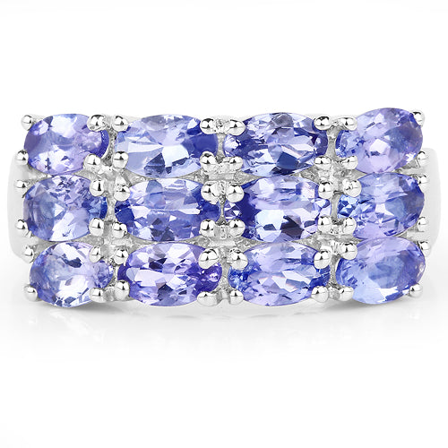 3.00 Carat Genuine Tanzanite .925 Sterling Silver Ring Bids.com