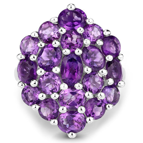 5.44 Carat Genuine Amethyst .925 Sterling Silver Ring Bids.com