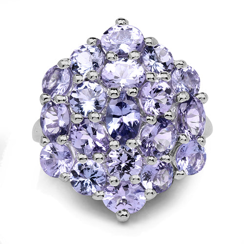 5.28 Carat Genuine Tanzanite .925 Sterling Silver Ring Bids.com