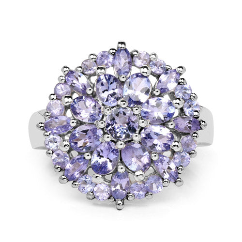 2.79 Carat Genuine Tanzanite .925 Sterling Silver Ring Bids.com