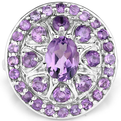 2.67 Carat Genuine Amethyst .925 Sterling Silver Ring Bids.com