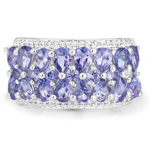 2.59 Carat Genuine Tanzanite .925 Sterling Silver Ring Bids.com