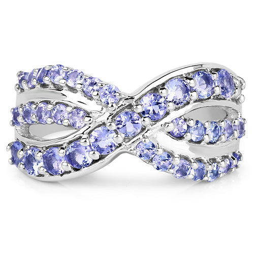 1.49 Carat Genuine Tanzanite .925 Sterling Silver Ring Bids.com