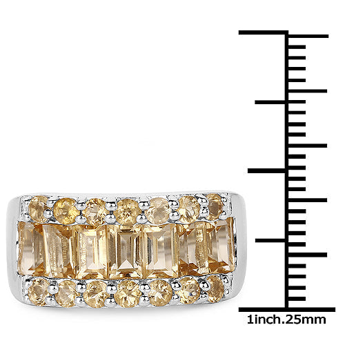 3.08 Carat Genuine Citrine .925 Sterling Silver Ring Bids.com