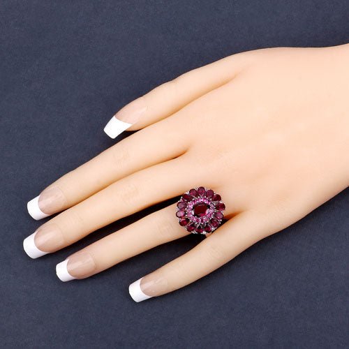 6.19 Carat Genuine Rhodolite and White Topaz .925 Sterling Silver Ring Bids.com