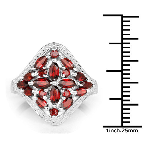 2.24 Carat Genuine Garnet .925 Sterling Silver Ring Bids.com
