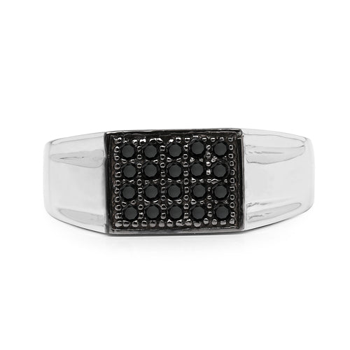 0.30 Carat Genuine Black Diamond .925 Sterling Silver Ring Bids.com