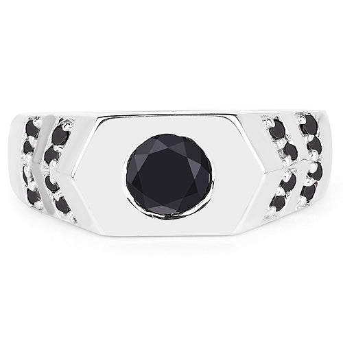 1.53 Carat Genuine Black Diamond .925 Sterling Silver Ring Bids.com