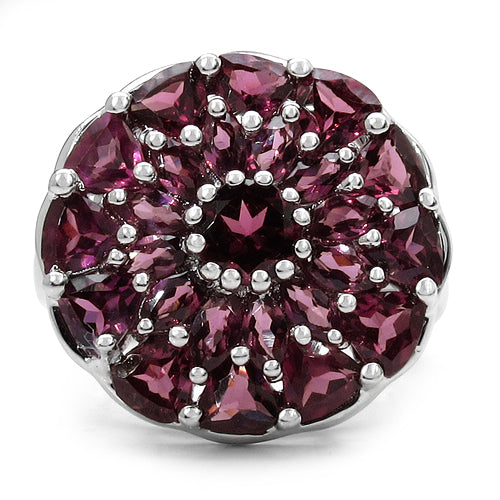 5.08 Carat Genuine Rhodolite .925 Sterling Silver Ring Bids.com