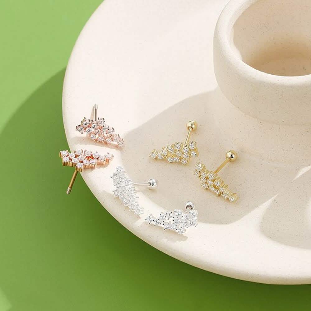 Real Mesh 925 Sterling Silver Stud Earrings DailySale