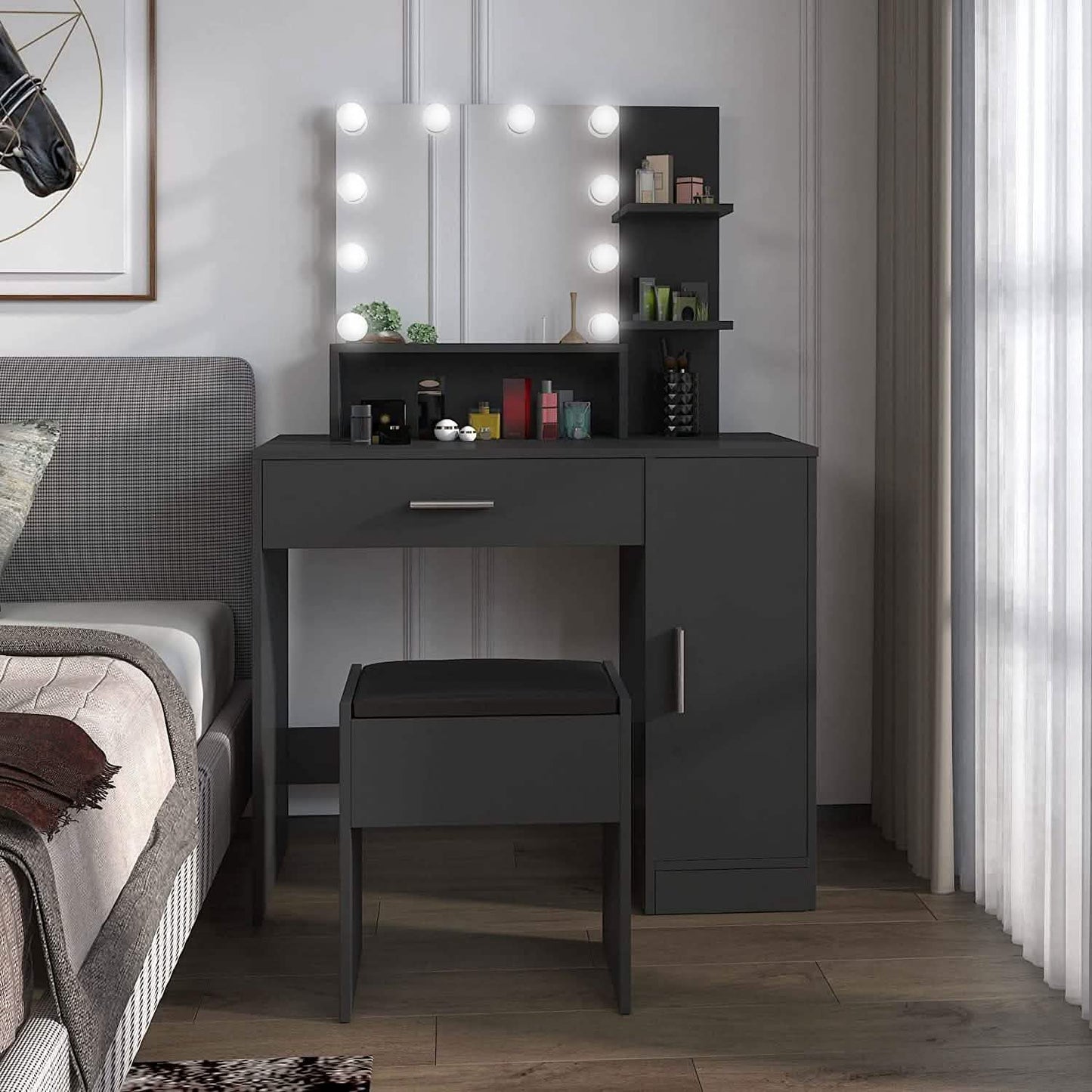 Rectangular Makeup Table with Mirror DailySale