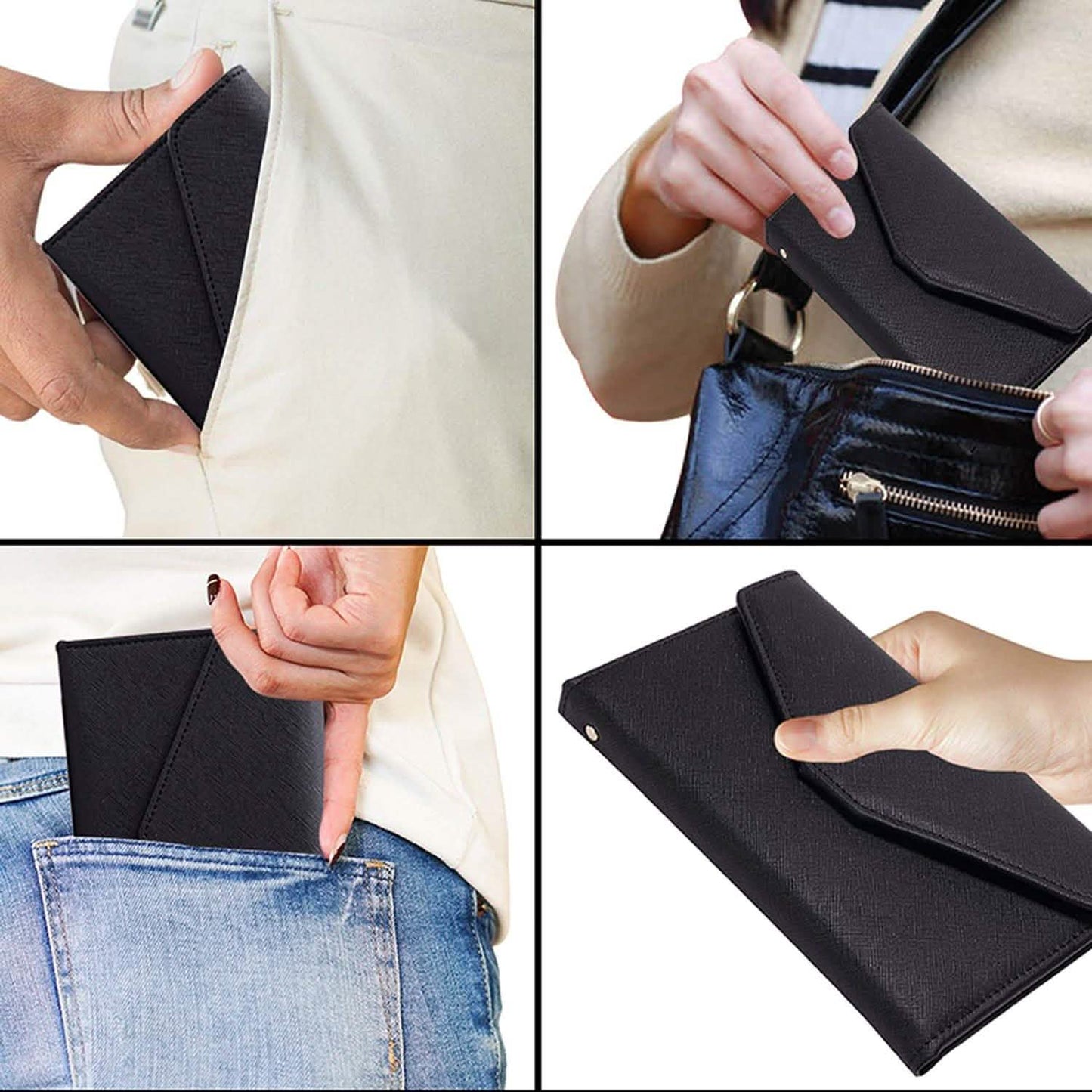 RFID Blocking Travel Passport Organizer Holder Wallet With CDC Vaccination Card Slot Protector DailySale