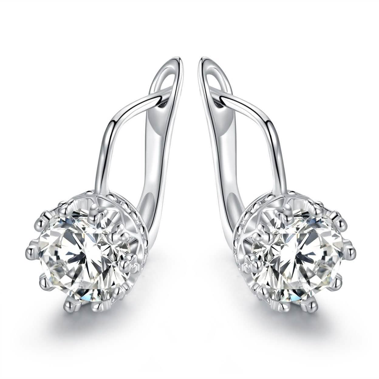 Rhodium Swarovski Elements Huggie-Hoop Earring DailySale
