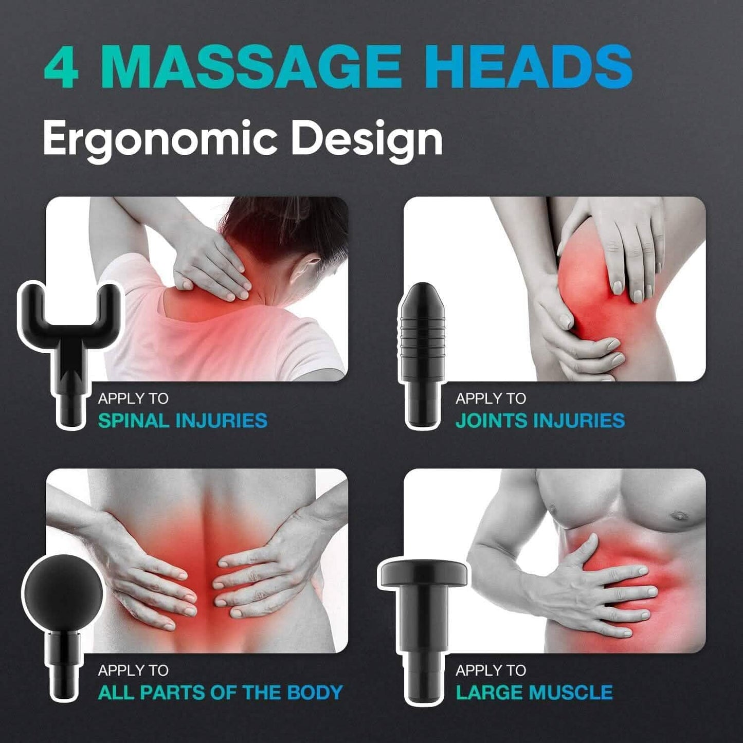 Ribex Pro Massage Gun With 4 Attachable Heads DailySale