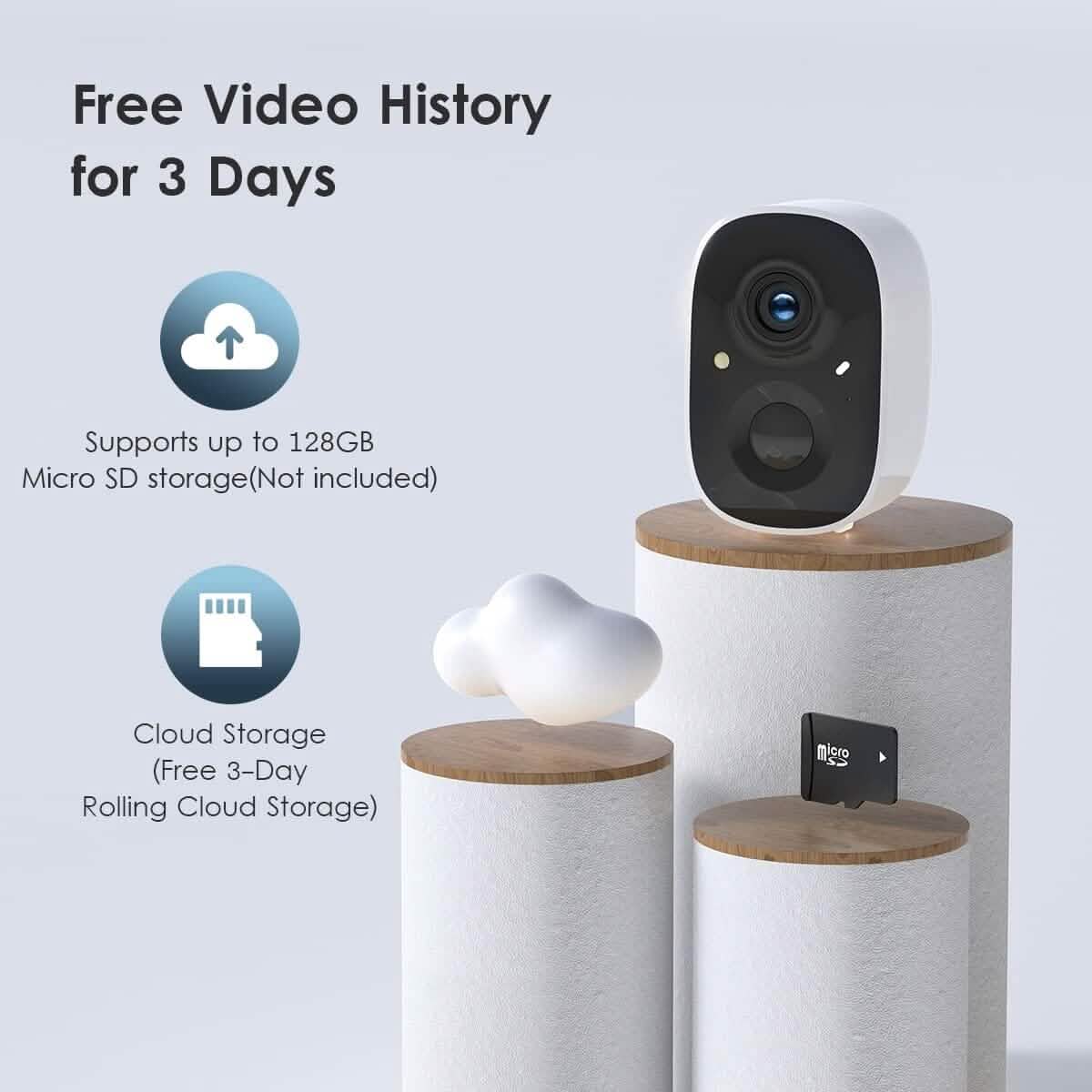 Security Camera Wireless Outdoor, 2-Way Talk Battery Powered Wi-Fi Camera (Refurbished) DailySale