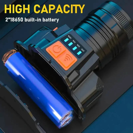 Sensor Headlights Built-in Battery USB Rechargeable 3 Modes of Portable Flashlight DailySale