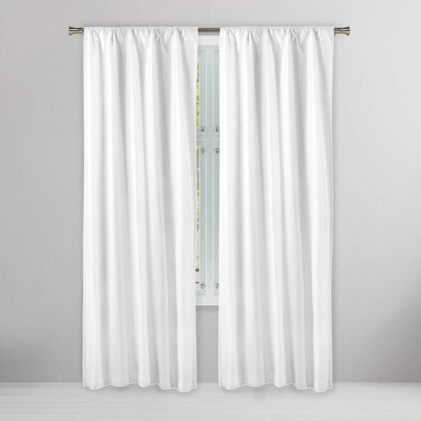Set of 2: Embossed Crinkie Semi-Sheer Window Curtain Pair Panel DailySale