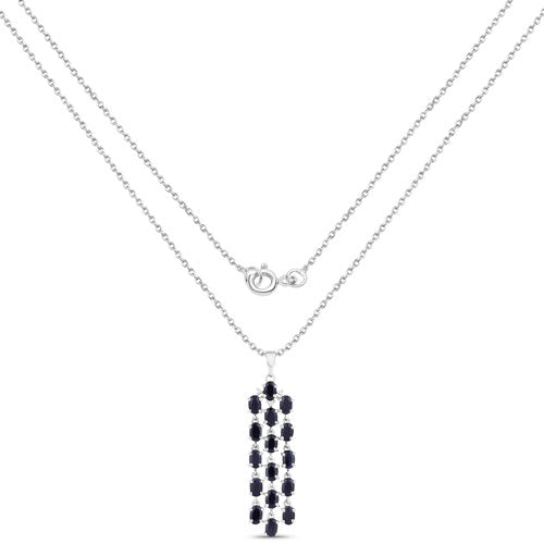 7.68 Carat Genuine Blue Sapphire .925 Sterling Silver Pendant Bids.com