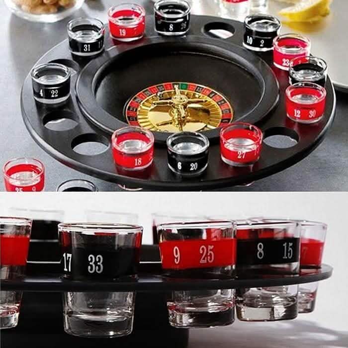 Shot Glass Roulette Set Novelty Drinking Game with 16 Shot Glasses DailySale