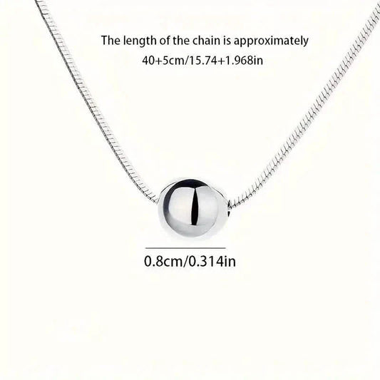 Simple Retro Bohemian Style 925 Sterling Silver Necklace with Small Ball Pendant DailySale