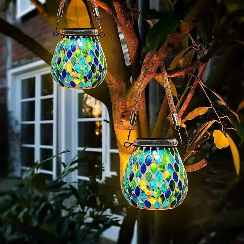 Solar Outdoor Mosaic Lantern DailySale