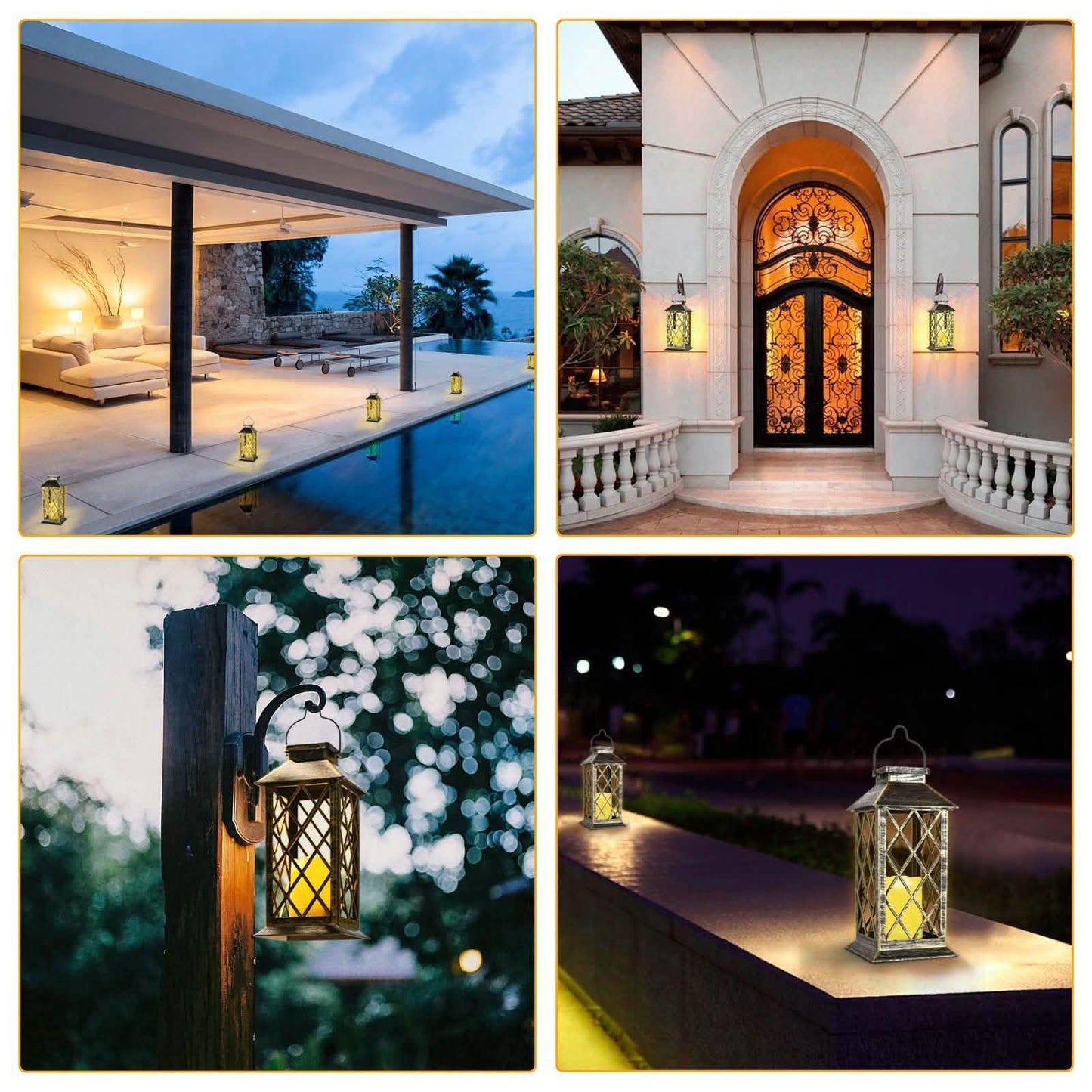 Solar Powered Led Outdoor Lantern Waterproof Candle Hanging Light DailySale