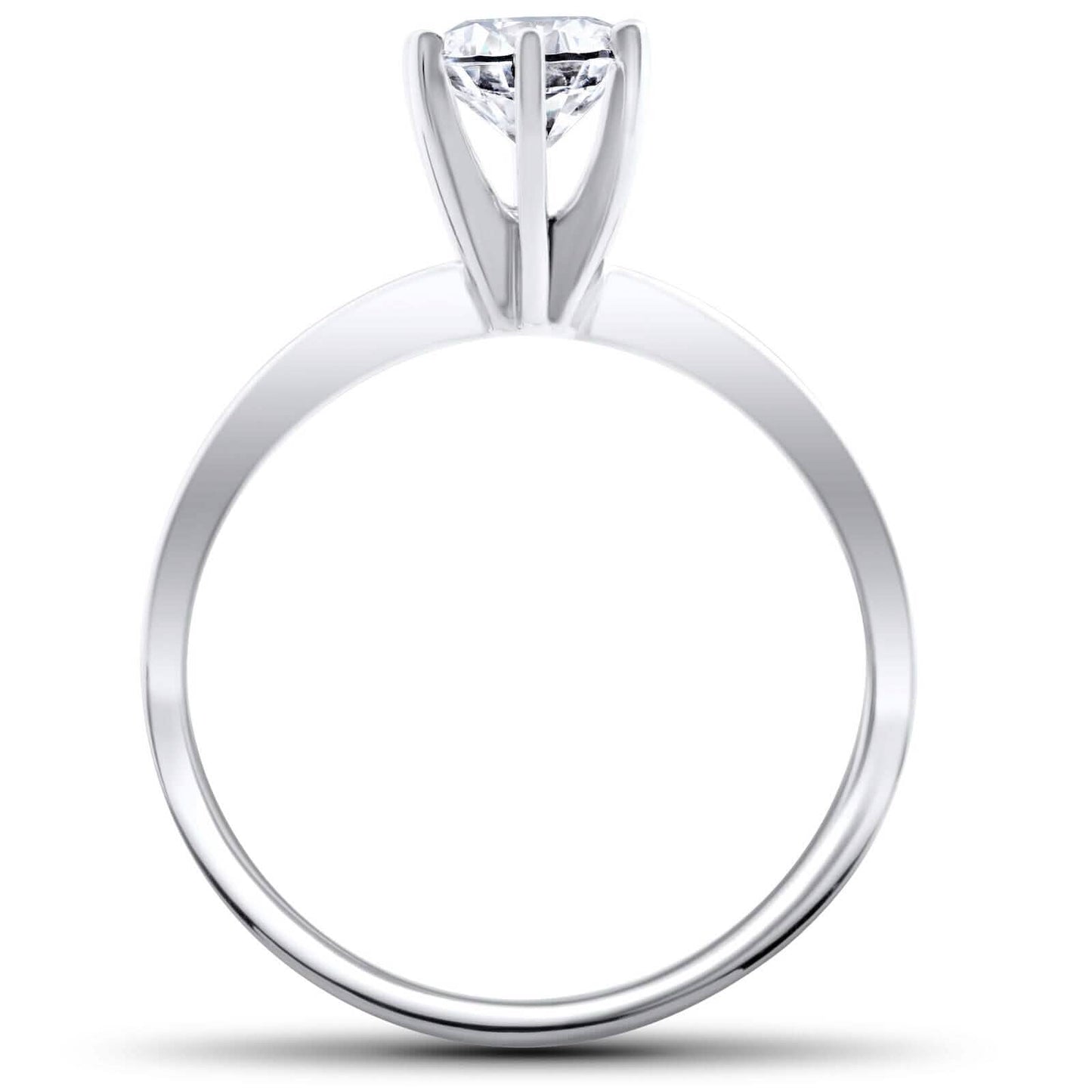 Solitaire Diamond Engagement Ring 1/4ct 14k White Gold Round Brilliant Cut DailySale